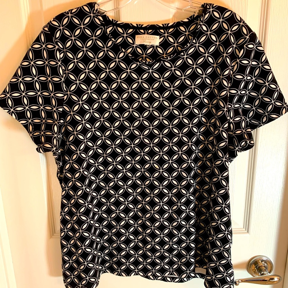 Charter Club Black and White Short Sleeve Tee